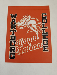 This 30" x 40" vertical flag stating Wartburg College Knight Nation is a perfect way to show your school spirit.