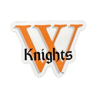 W Knights black circle sticker (White / 3X3)